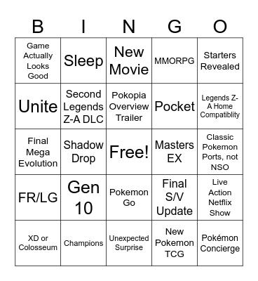 Pokemon Day 2026 Bingo Card