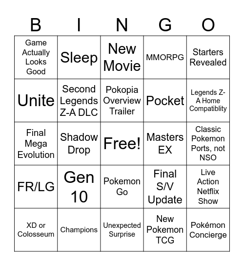 Pokemon Day 2026 Bingo Card