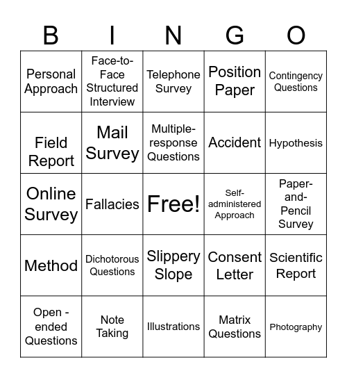 BINGO Card