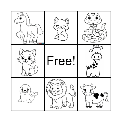Animals Bingo Card
