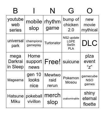 Pokemon Day 2026 Bingo Card