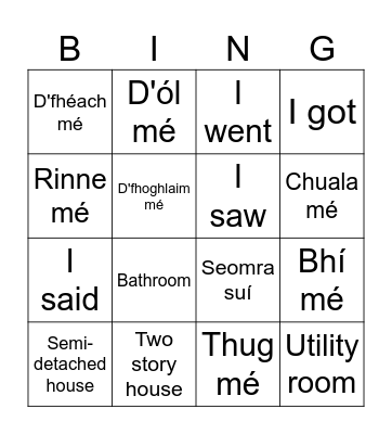 Aimsir Chaite/ Mo Theach Bingo Card