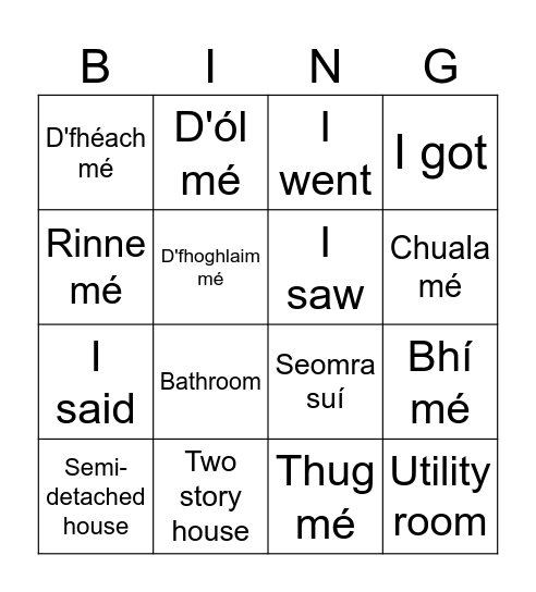 Aimsir Chaite/ Mo Theach Bingo Card