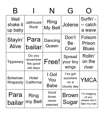 Music - Bingo Card