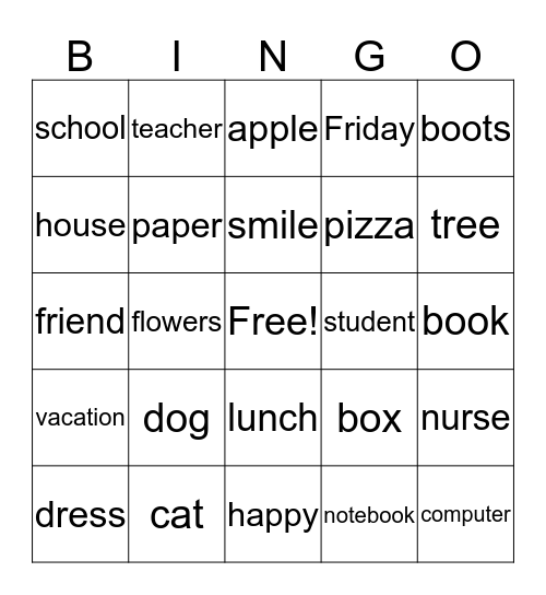 Bingo  Bingo Card