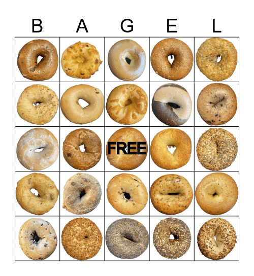 do you REALLY know your bagels? Bingo Card