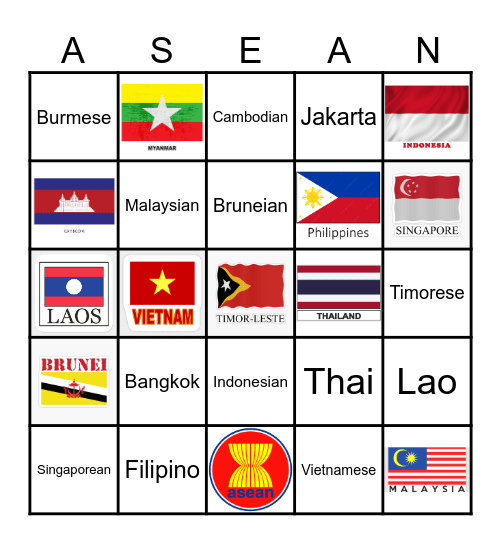ASEAN Bingo Card