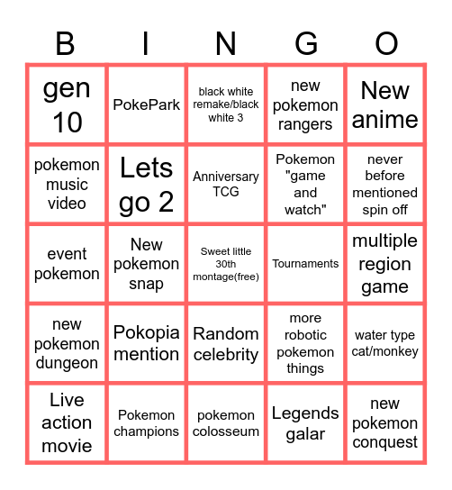 Pokemon day 2026-not including mobile games Bingo Card