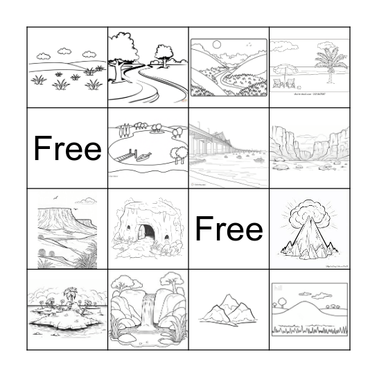 Landforms Bingo Card