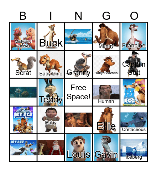 ICE AGE! Bingo Card