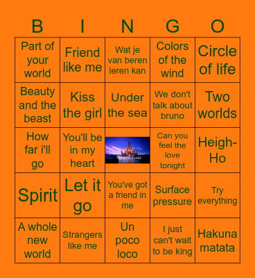 DISNEY BINGO Card