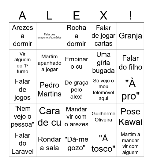 Bingo feito à unha! Bingo Card