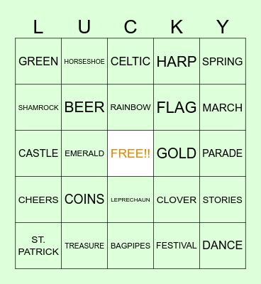 LUCKY BINGO Card