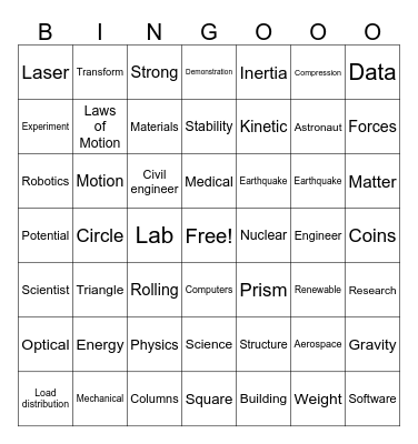 Physics Bingo Card