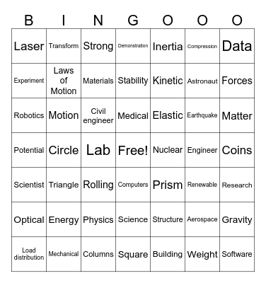 Physics Bingo Card