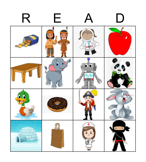 Beginning sounds Bingo Card