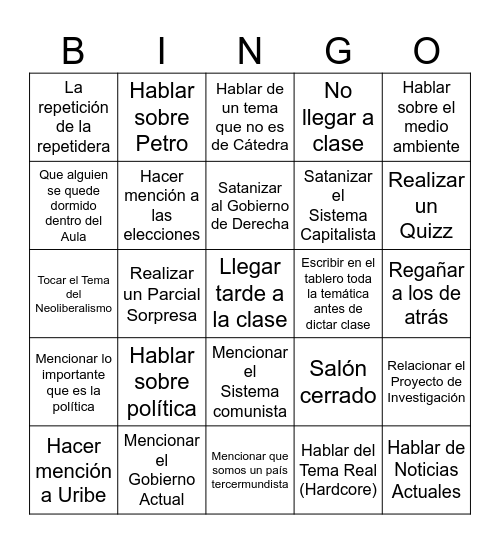 Bingo Card