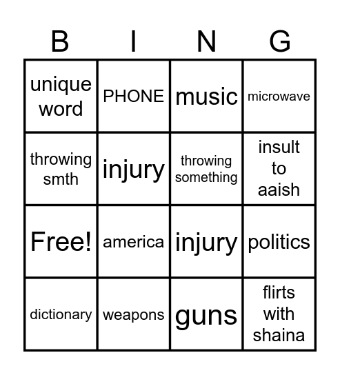 llc bingo Card
