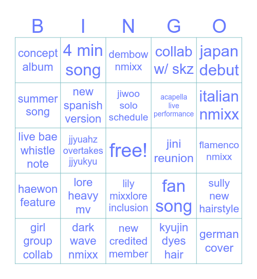 nmixx 2026 predictions Bingo Card