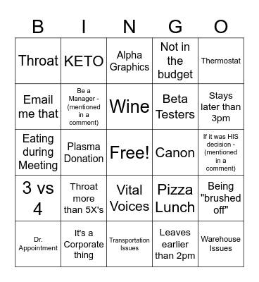 KENNYGO Bingo Card