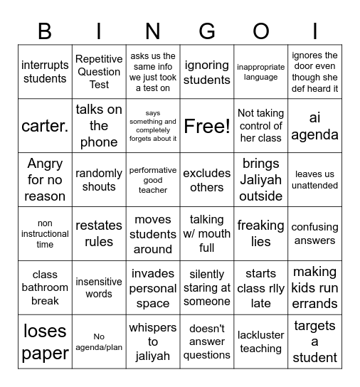 BINGO Card