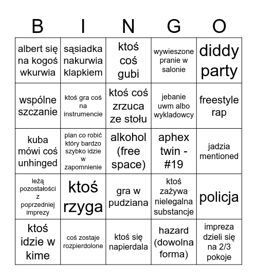 traphouse bingo Card