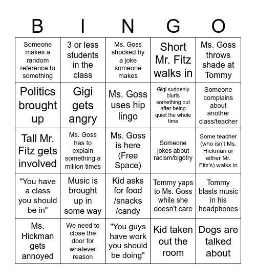 Academic Strats Bingo Card