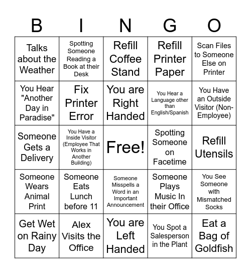 Rinker Bingo Card