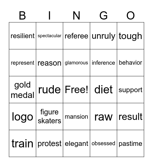 Foundations English 5-7 Sports Unit Review Bingo Card