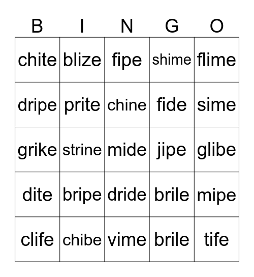 5.2 Bingo Card