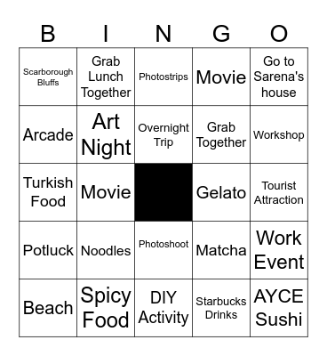 Evan's New Year Wishes Blackout Bingo Card