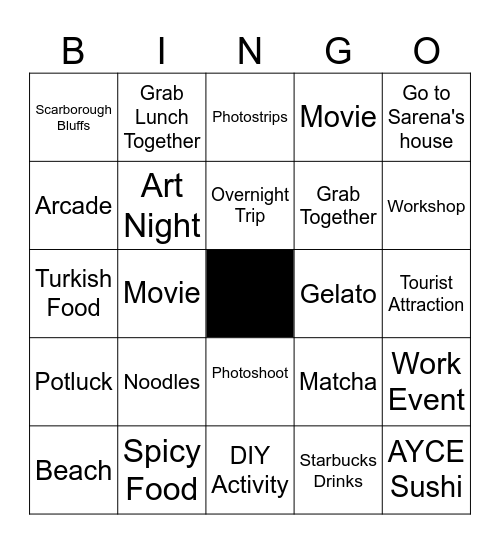 Evan's New Year Wishes Blackout Bingo Card