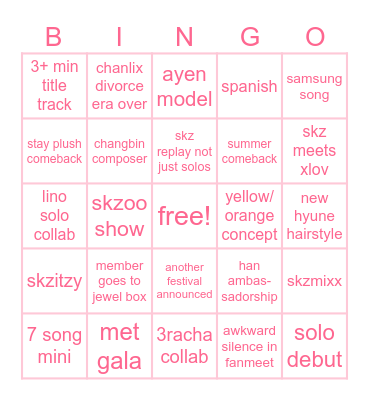 skz 2026 predictions Bingo Card
