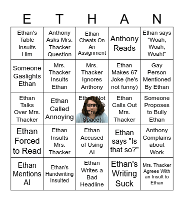 Ethan English Bingo Card