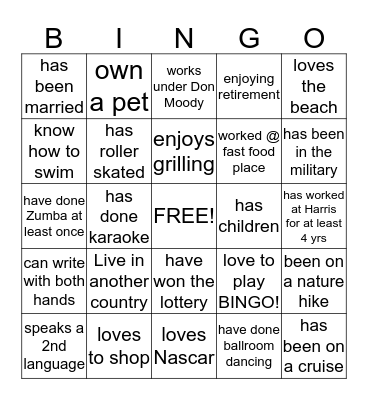 BINGO Card