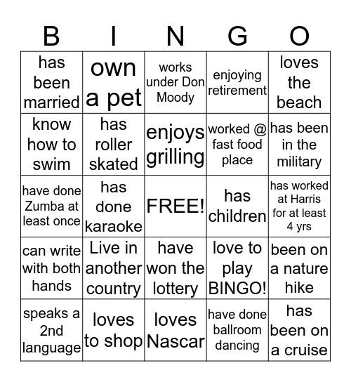 BINGO Card