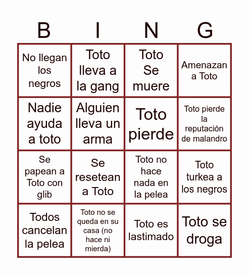 Toto pelea 8pm 25 febrero de 2026 Bingo Card