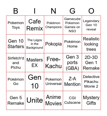 Pokémon Day 2026 - 30th Anniversary Bingo Card