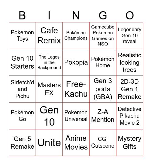 Pokémon Day 2026 - 30th Anniversary Bingo Card