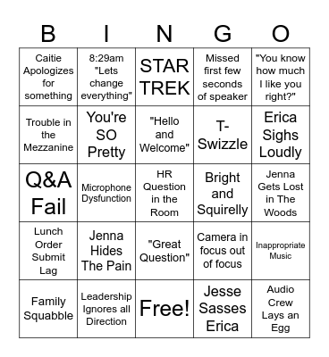 Feb 26 AEM Bingo Card