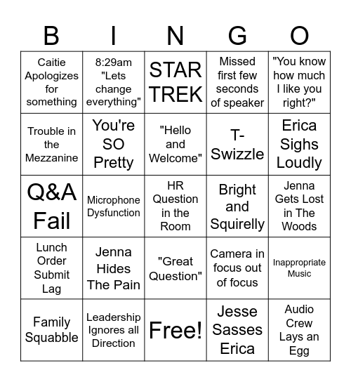 Feb 26 AEM Bingo Card