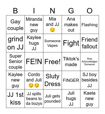 UC Hoco ‘24 Bingo Card