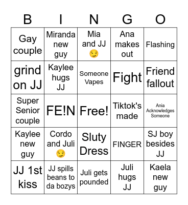 UC Hoco ‘24 Bingo Card