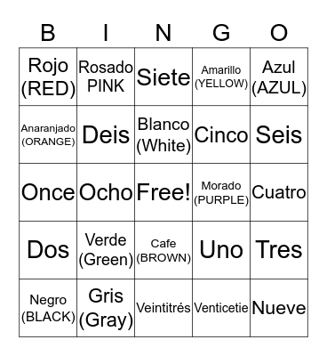 Bingo backers  Bingo Card