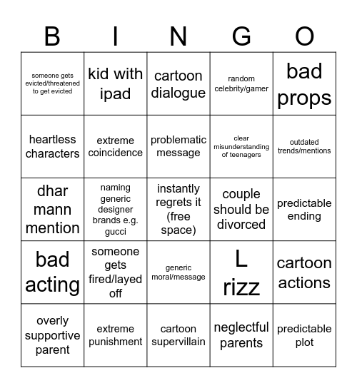 dhar mann bingo Card