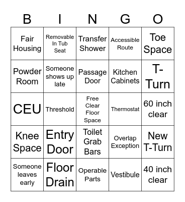ACCESSIBILITY BINGO Card