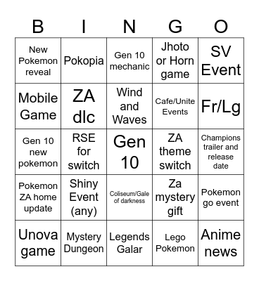 Pokemon Day 2026 Bingo Card