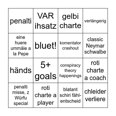 It‘s Footie Time! Bingo Card