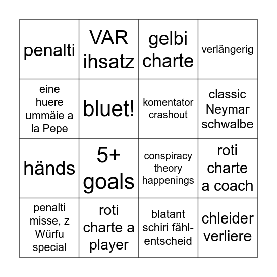 It‘s Footie Time! Bingo Card