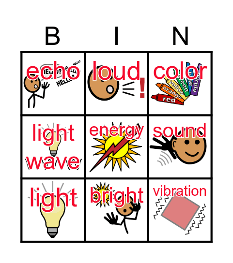 Unit 27: Making Waves- Light and Sound Bingo Card